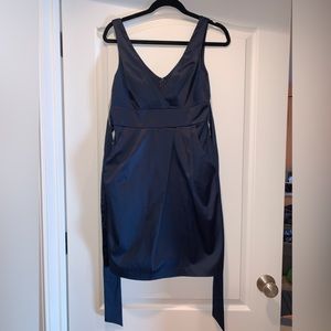 Navy Satin Cocktail Dress SZ 9